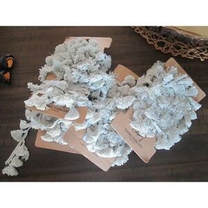 Light Grey Tassel Ribbon Garland Boho Tree Mantle Decor 432" All Cotton USA PBK
